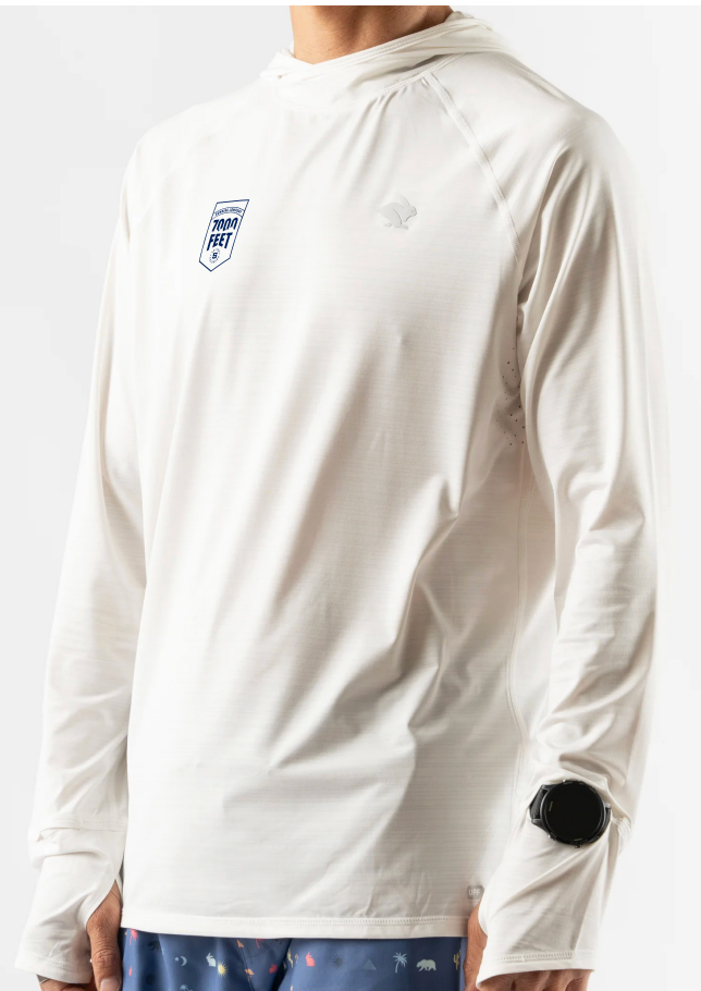 Rabbit x 7000 Feet - Custom UPF Deflector 2.0 Sun Hoodie | 7000 Feet Running Company | Long Sleeve Running Shirt