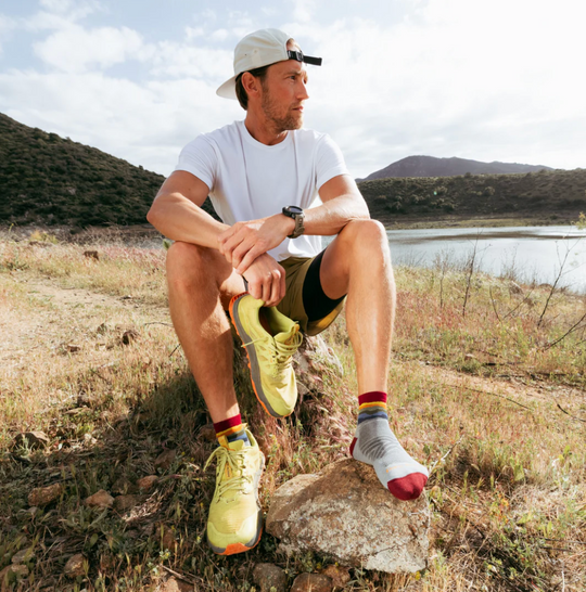 Men's Darn Tough Run Quarter Cushioned Ultra-Lightweight Running Socks